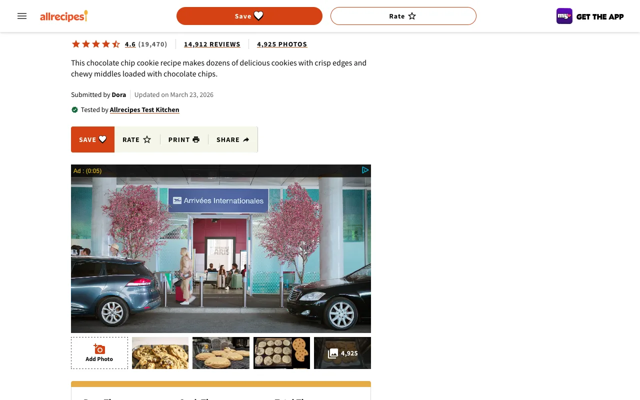 Allrecipes with Just the recipe