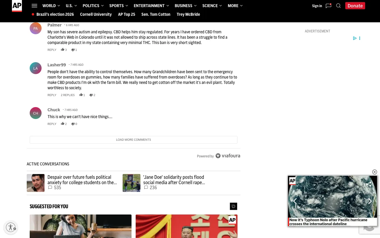 The page before Quiet AP articles