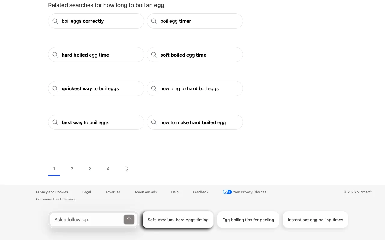 The page before Bing without Copilot