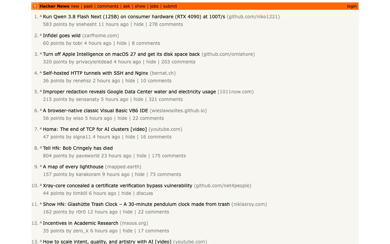 Hacker News with Readable Hacker News